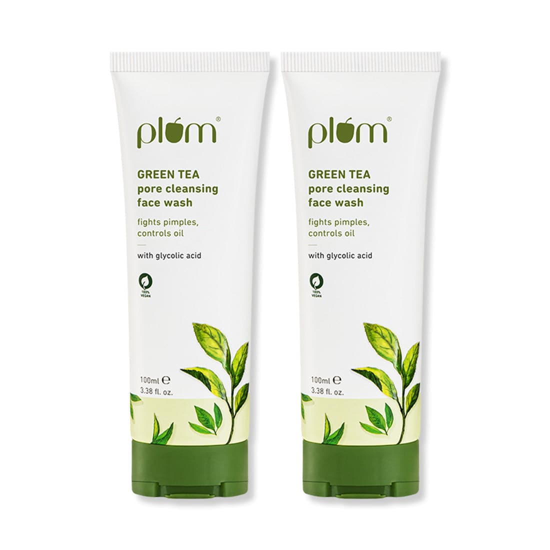 Green Tea Pore Cleansing Face Wash - Pack of 2 | Acne Face Wash | Bright, Clear Skin | Soap-Free | 100% Vegan