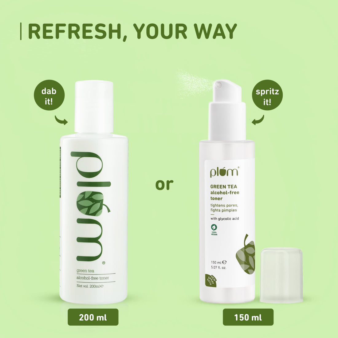 Green Tea Alcohol-Free Pore Tightening Face Toner For Oily & Acne-Prone Skin