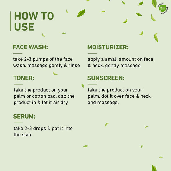 Green Tea Daily Essentials Combo Face Wash (50ml), Toner, 3 Zinc