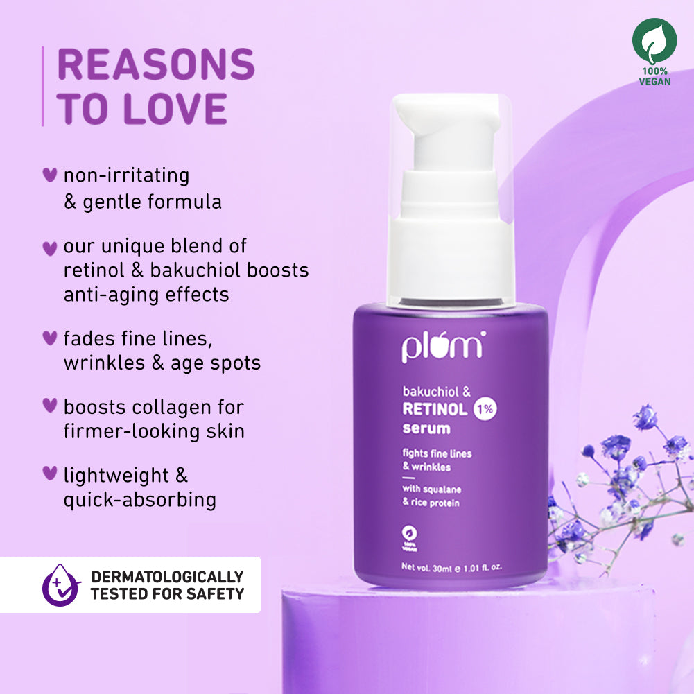 1% Retinol Serum for Face with Bakuchiol