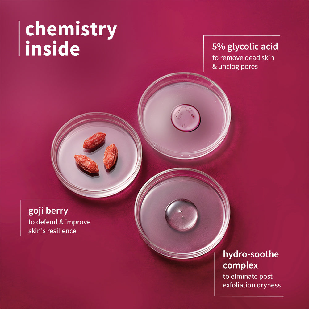 Goji Berry & 5% Glycolic Acid Exfoliating Toner for textured skin