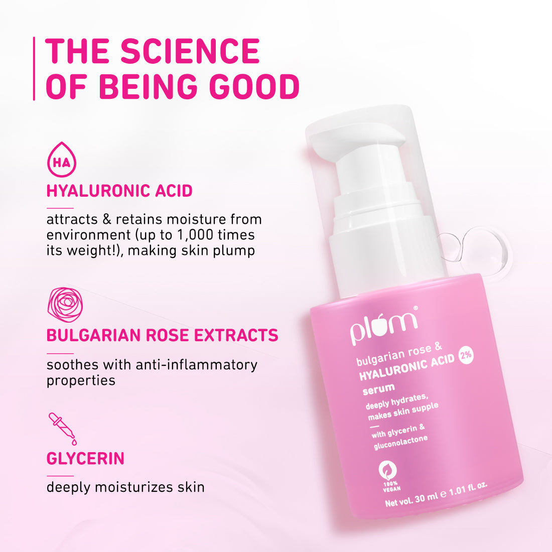 Bulgarian Rose & 2% Hyaluronic Acid Serum For Dry Skin