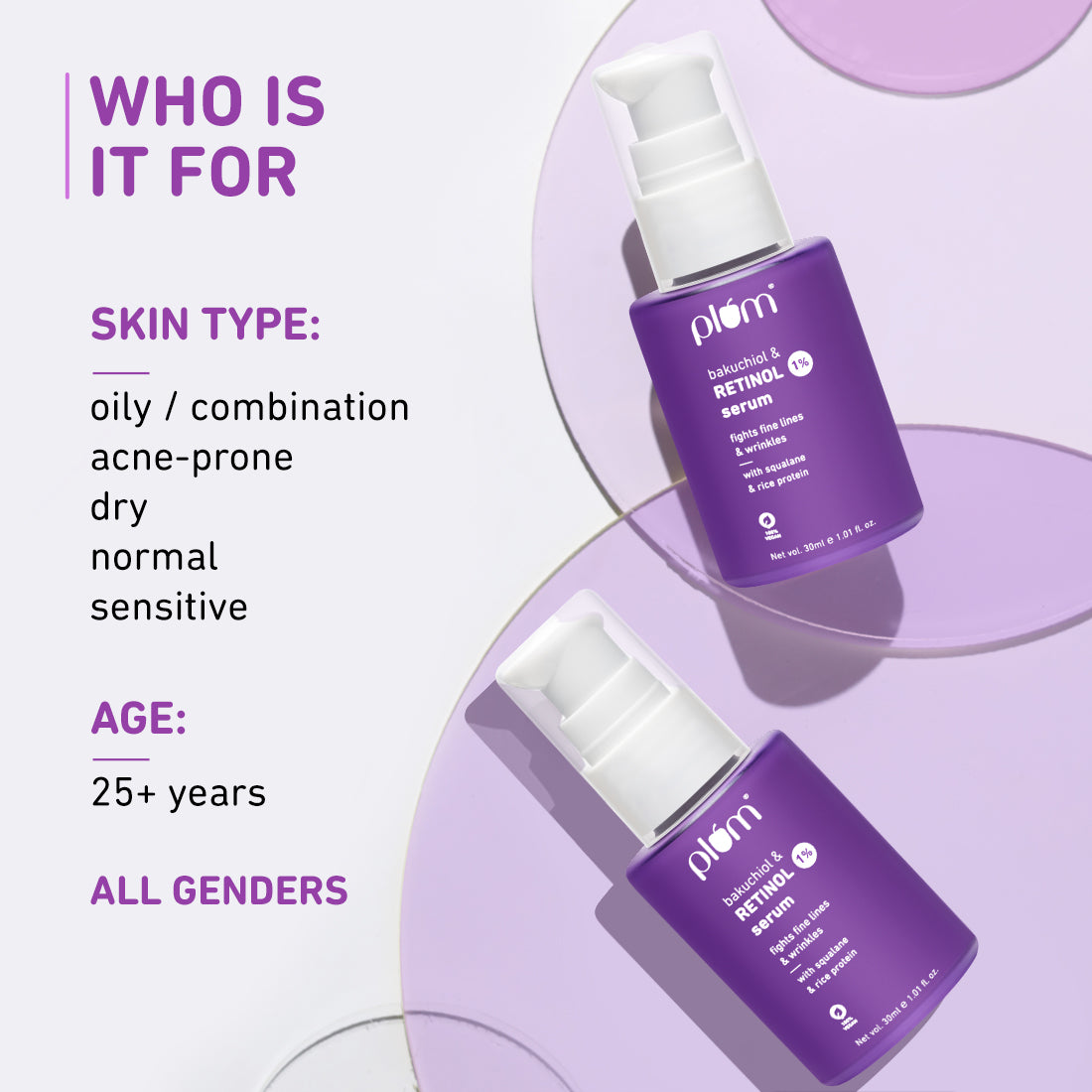 1% Retinol & Bakuchiol Face Serum For Ageing Skin