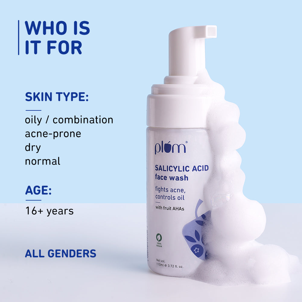 1% Encapsulated Salicylic Acid Foaming Face Wash For Acne-Prone Skin