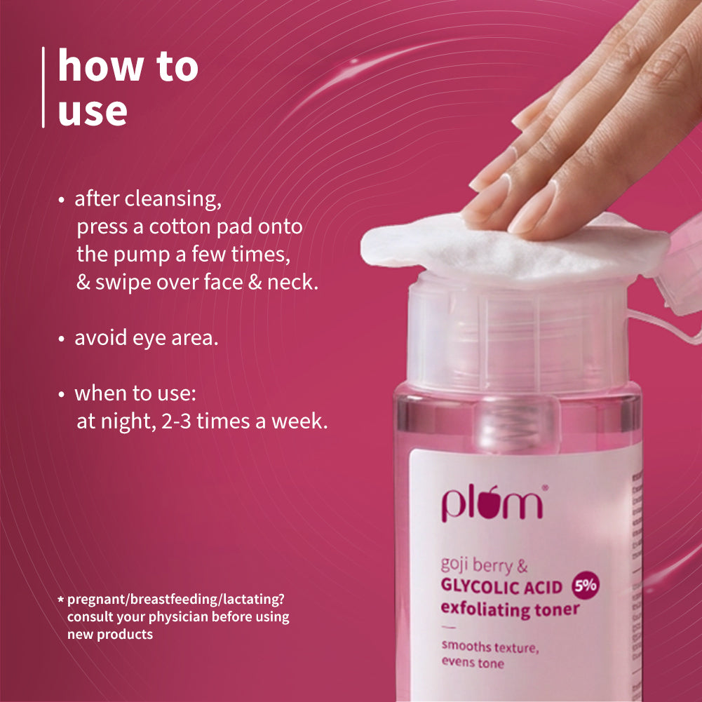 Goji Berry & 5% Glycolic Acid Exfoliating Toner for textured skin