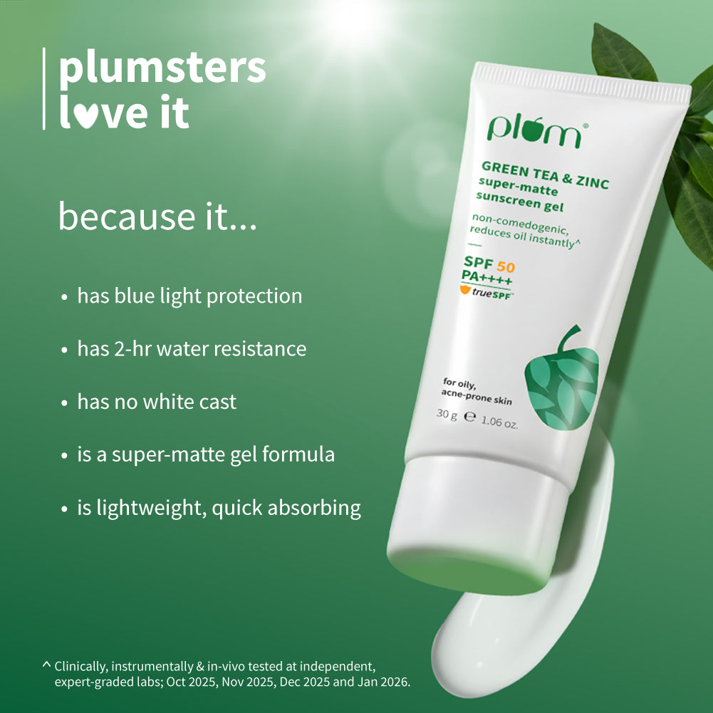 Green Tea & Zinc Super-Matte SPF 50 Sunscreen Gel for Oily Skin | 30 g