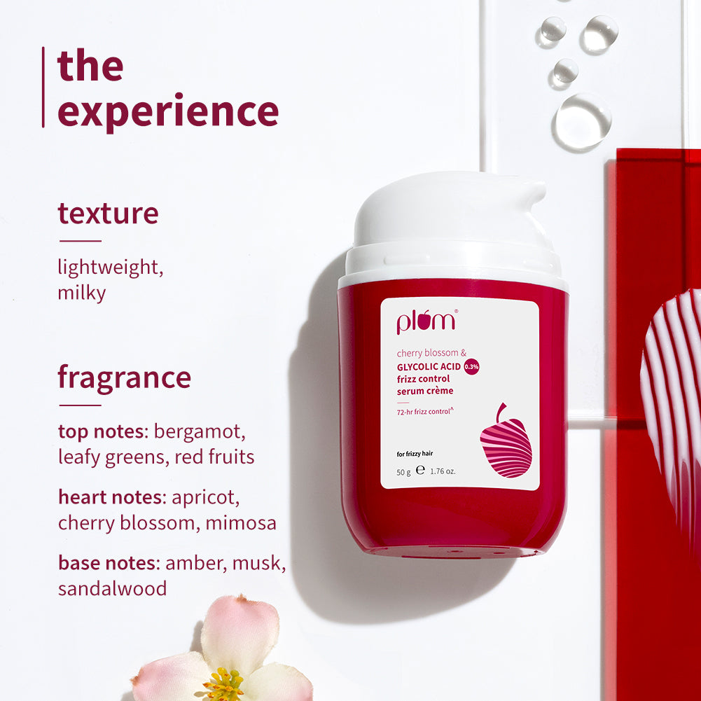 0.3% Glycolic Acid & Cherry Blossom Frizz Control Serum Creme