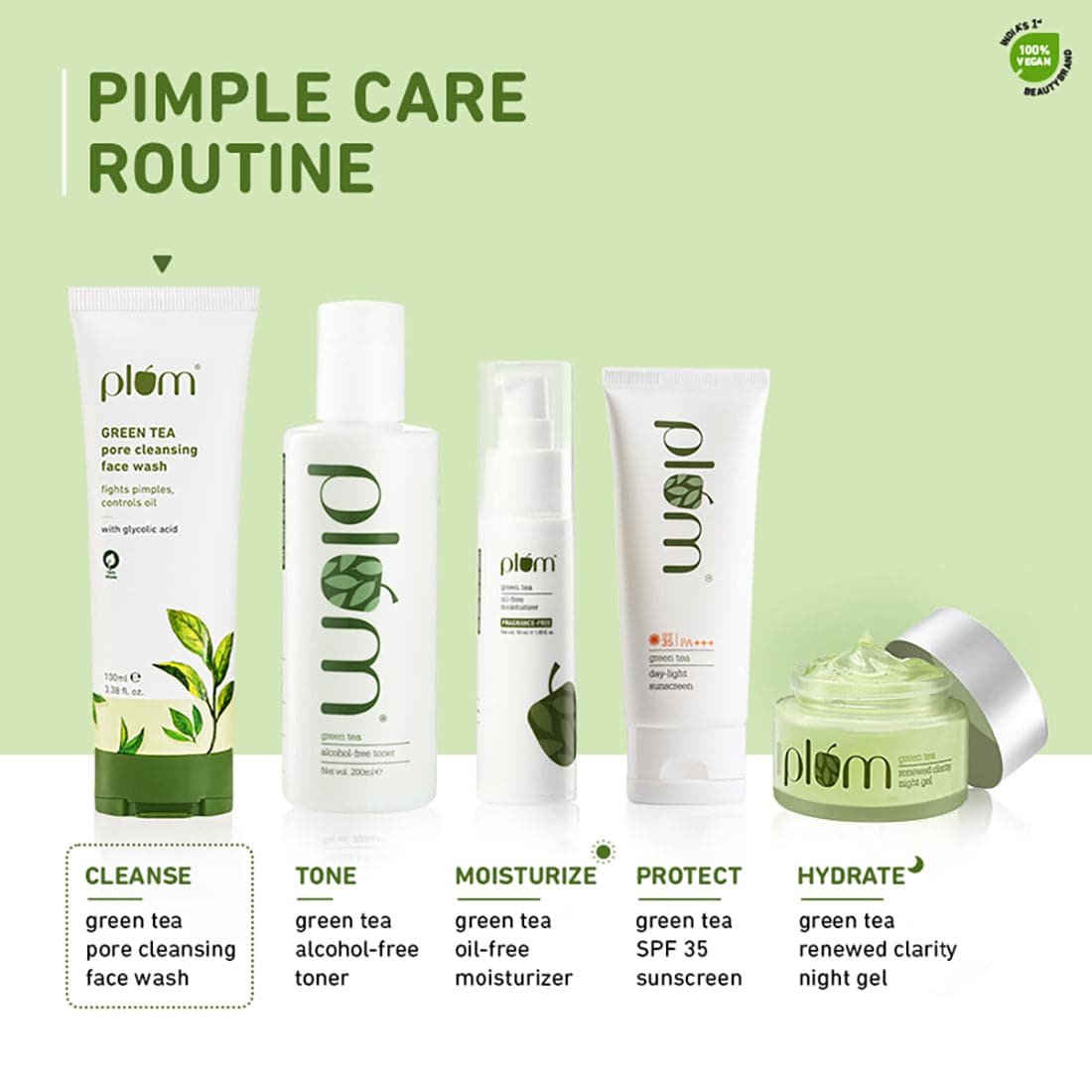 Green Tea Pore Cleansing Face Wash - Pack of 2 | Acne Face Wash | Bright, Clear Skin | Soap-Free | 100% Vegan