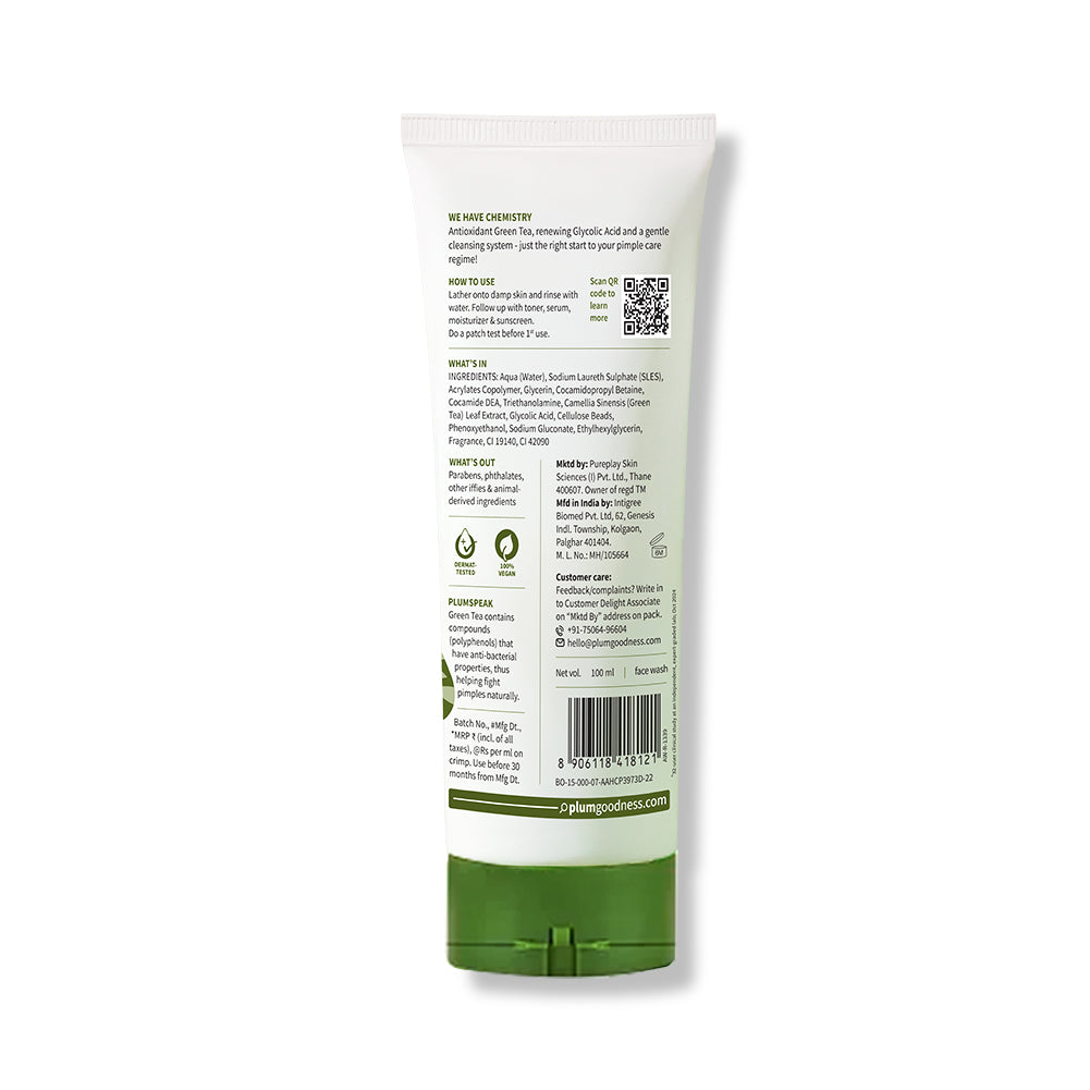 Green Tea Pore Cleansing Face Wash for Acne