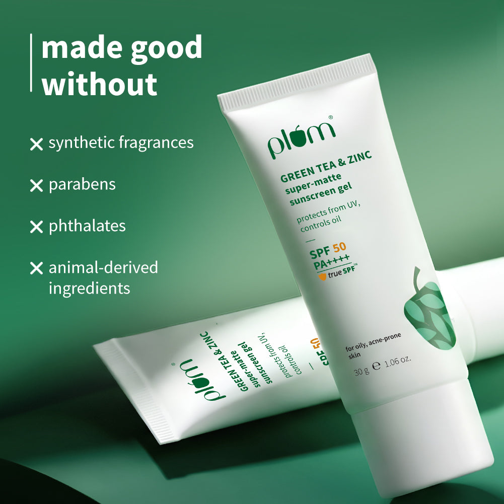 Green Tea & Zinc Super-Matte SPF 50 Sunscreen Gel For Oily & Acne-Prone Skin