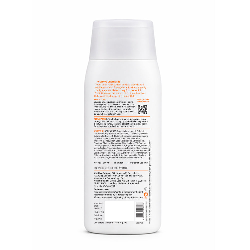 Volcanic Minerals & 0.5% Salicylic Acid Shampoo For Dandruff-Prone Hair