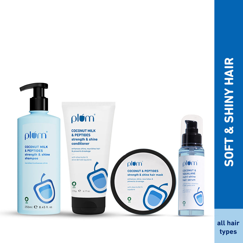 Coconut & Peptides Soft Hair Routine | 4 step combo | Shampoo, Conditioner, Hair Mask, Hair Serum