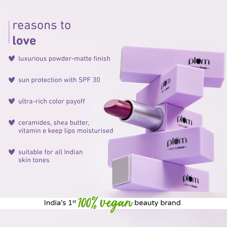 Plum Velvet Haze Matte Lipstick with SPF 30