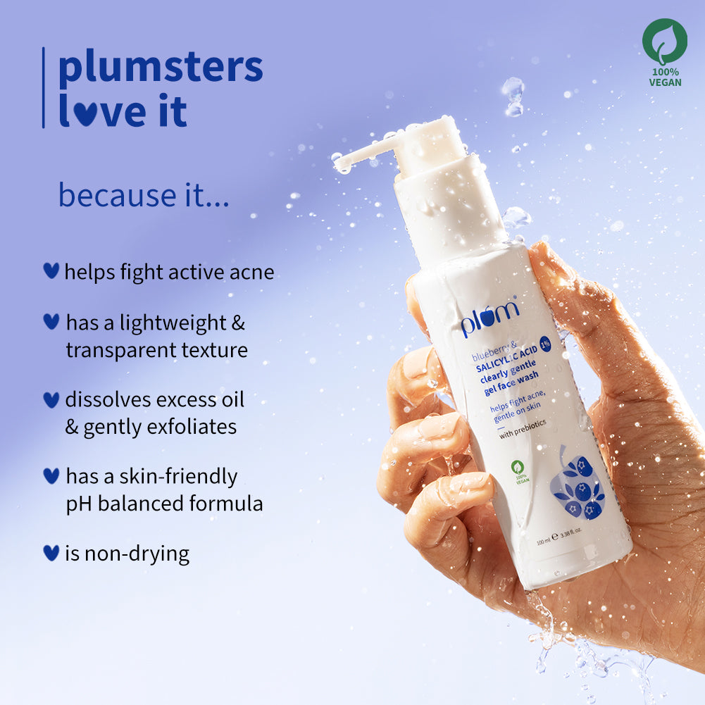 Plum 1% Salicylic Acid Clearly Gentle Gel Face Wash with Blueberry