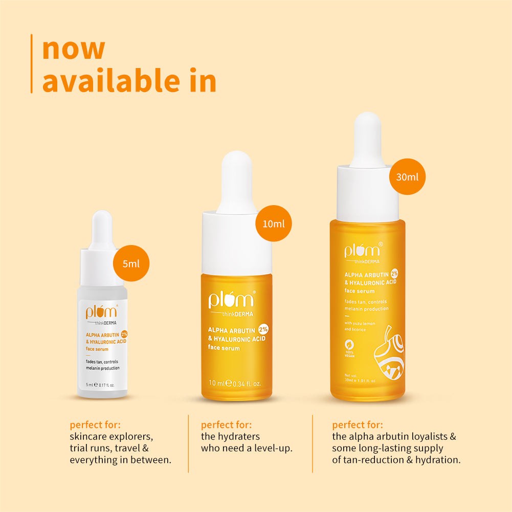 2% Alpha Arbutin & Hyaluronic Acid Tan Fading Face Serum For All Skin Types
