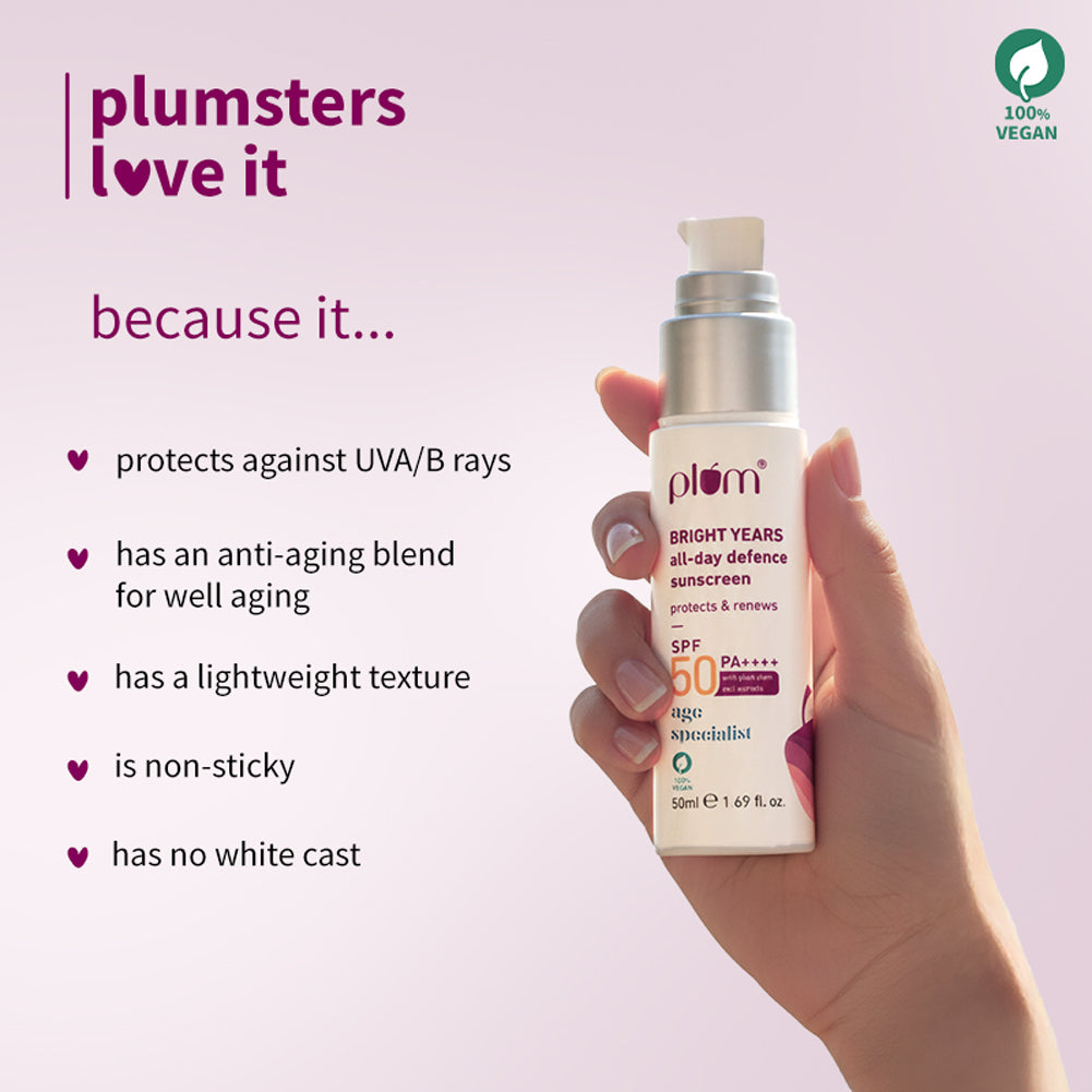 Plum Bright Years All-Day Defence SPF 50 PA++++ Sunscreen