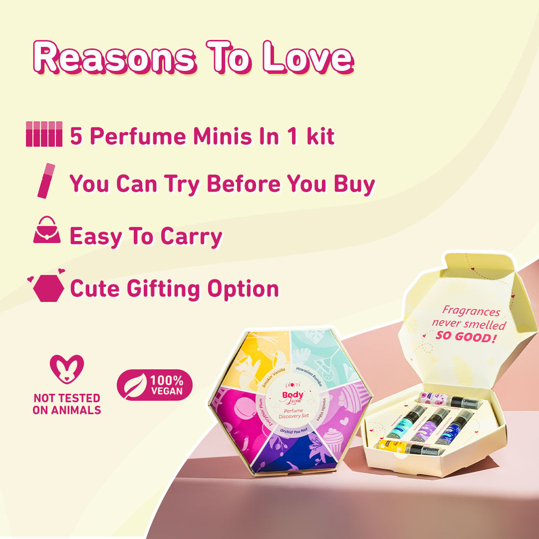 Perfume Discovery Set by Plum BodyLovin’( set of 5 perfumes)