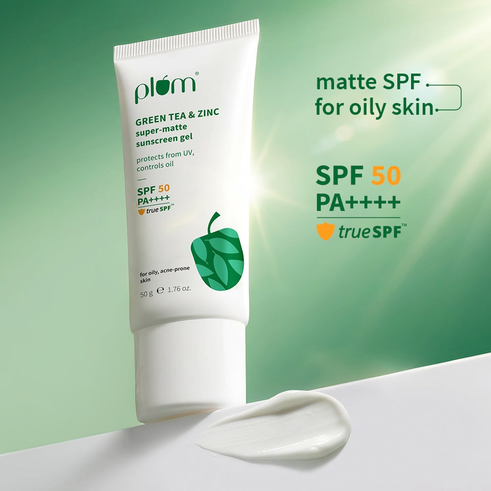 Green Tea & Zinc Super-Matte SPF 50 Sunscreen Gel For Oily & Acne-Prone Skin
