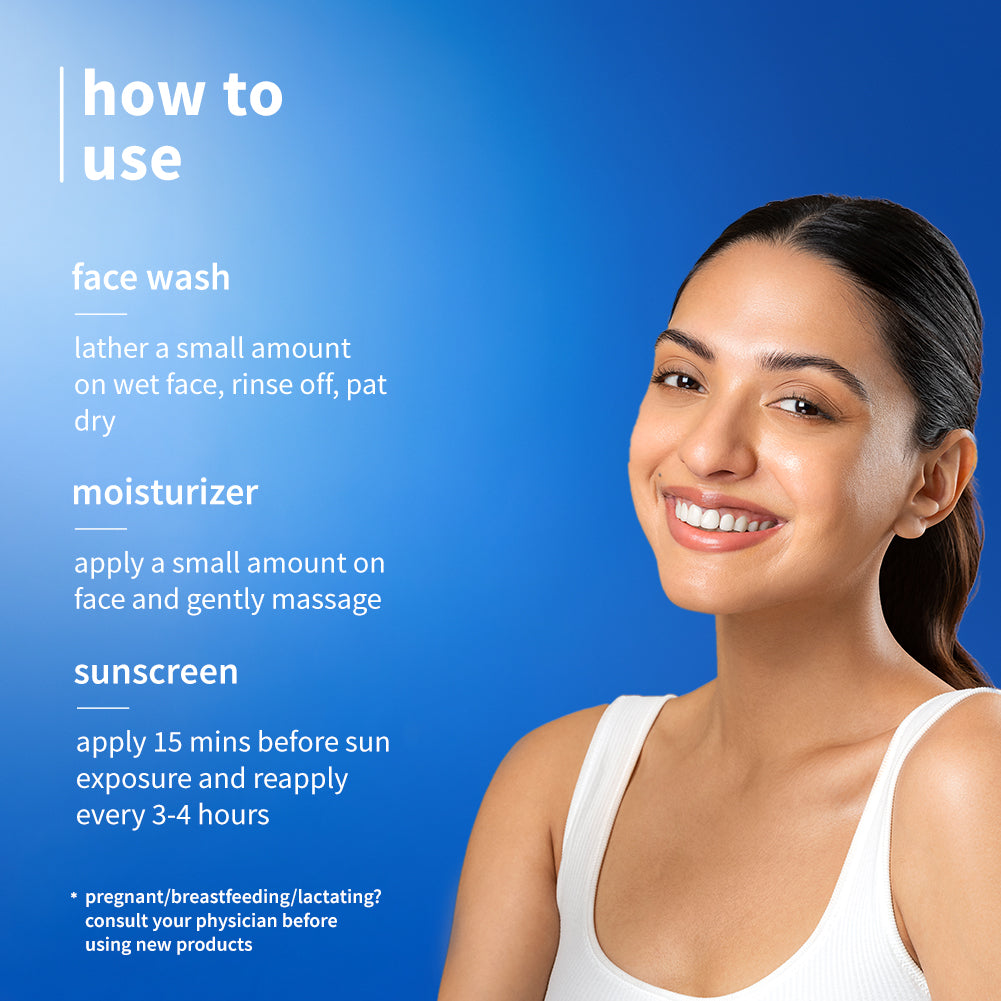 Plum Niacinamide Skincare Trio Kit | Face Wash | Moisturizer | Sunscreen | Travel-Size