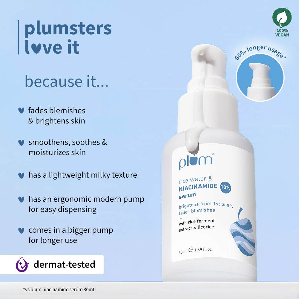 10% Niacinamide Face Serum with Rice Water (50 ml) - Pack of 2