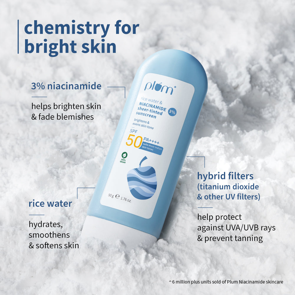 3% Niacinamide & Rice Water SPF 50 Sheer-Tinted Sunscreen
