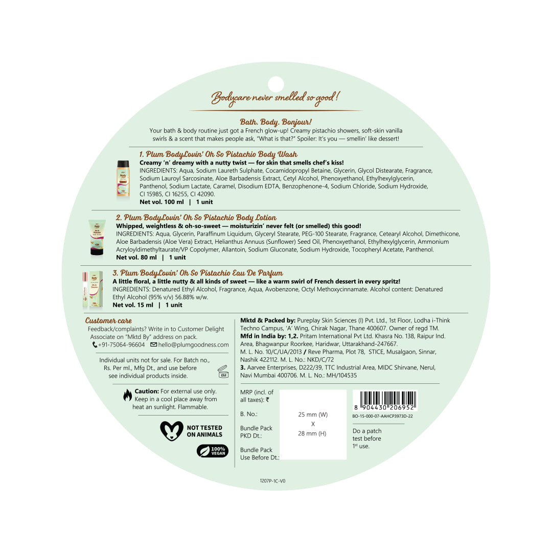 Oh So Pistachio Bath & Body Gift Set by Plum BodyLovin'