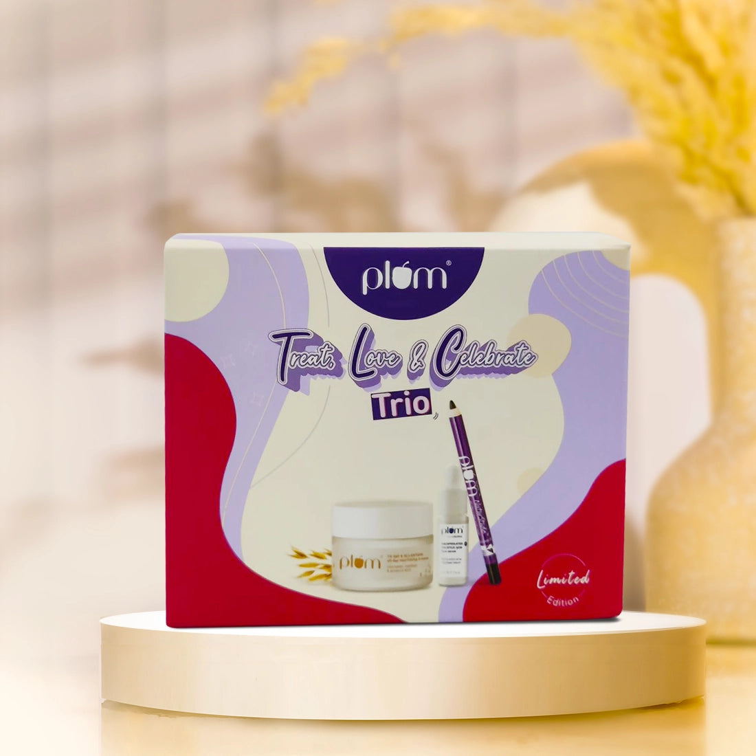 Treat, Love & Celebrate Trio KIT 1kajal+serum+moisturizer) Plum