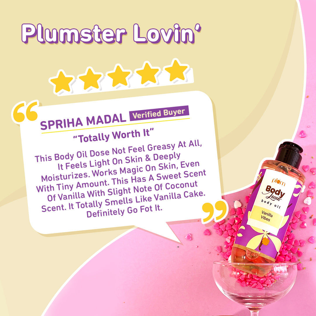 Vanilla Vibes Body Oil by Plum BodyLovin'