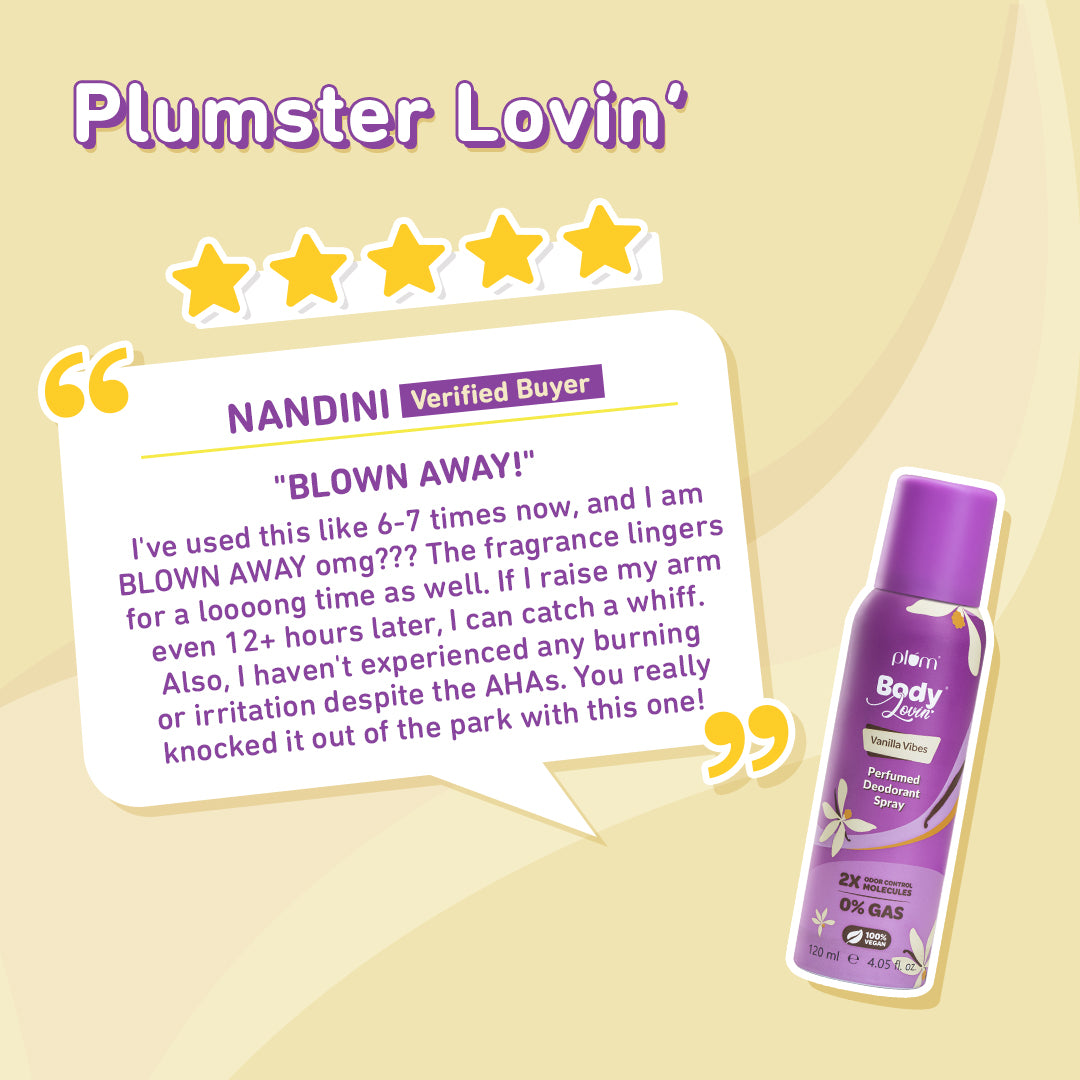 Vanilla Vibes Perfumed Deodorant Spray by Plum BodyLovin'