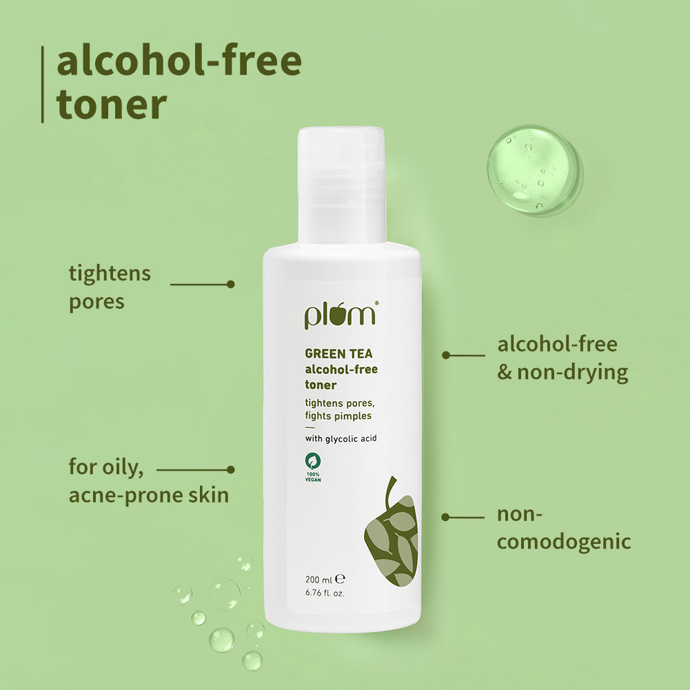 Plum Green Tea Mattenance Kit with Green Tea Toner, Green Tea SPF 50 Sunscreen, and Green Tea Night Gel