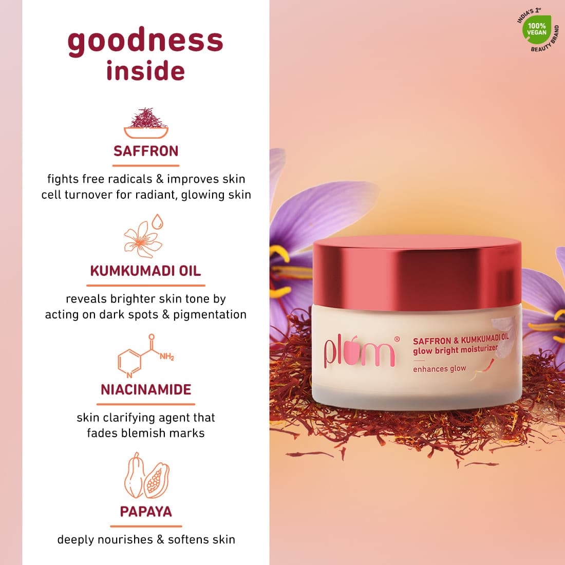 Saffron & Kumkumadi Oil Glow Bright Moisturizer with SPF 35