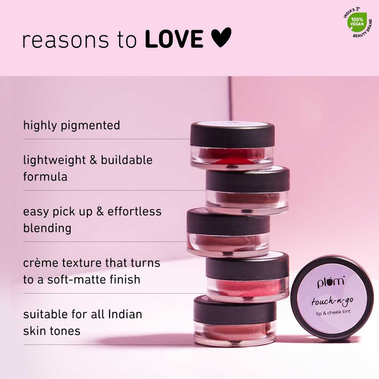 Touch-N-Go Lip & Cheek Tint | Highly Pigmented | Effortless Blending | 100% Vegan & Cruelty-Free