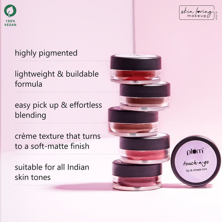 Touch-N-Go Lip & Cheek Tint | Highly Pigmented | Effortless Blending | 100% Vegan & Cruelty-Free