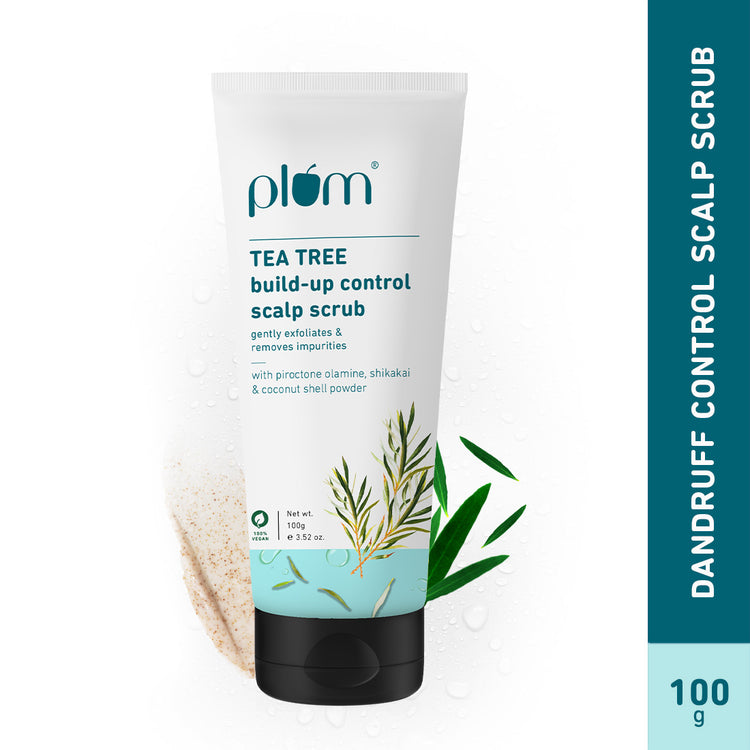 Tea Tree Buildup Control Scalp Scrub | Reduces Dandruff, Gently Exfoliates & Soothes Scalp | For All Hair Types | Paraben-Free & Silicone-Free | 100% Vegan