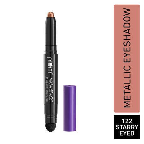 Plum NaturStudio on-the-go Eyeshadow Stick | Waterproof & Crease-proof | Highly Pigmented | With Smudger | Metallic Finish