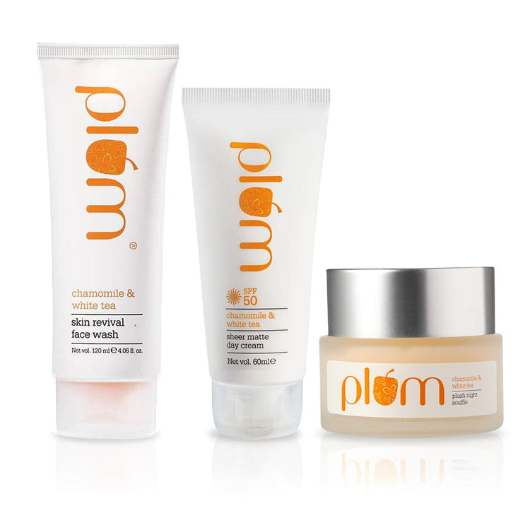 Chamomile & White Tea Sun-Soothing Day & Night Combo | All Skin Types | 100% Vegan