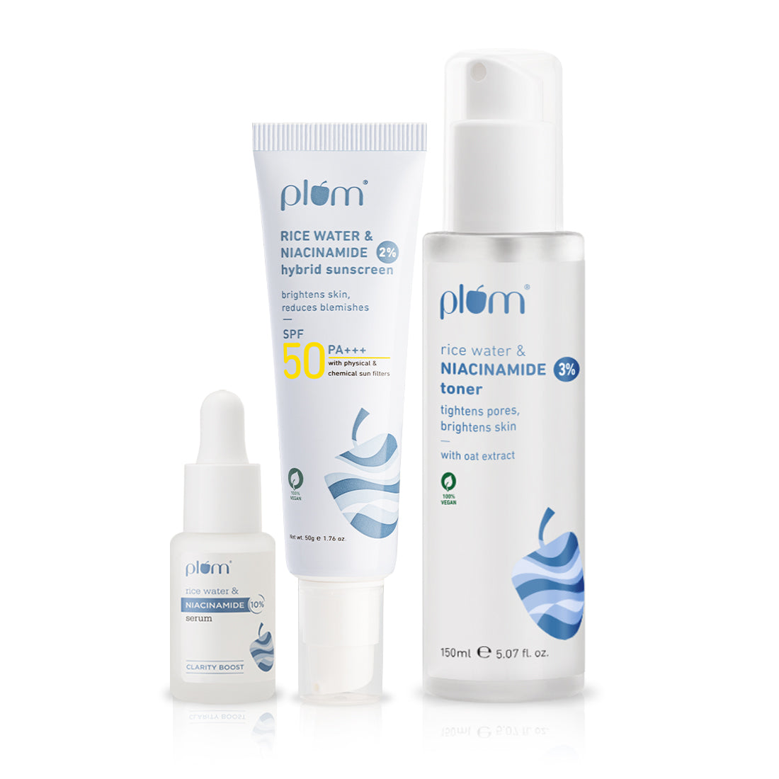 Niacinamide Bright Skin Trio | With Toner, Serum & SPF 50 Sunscreen for Bright Skin new