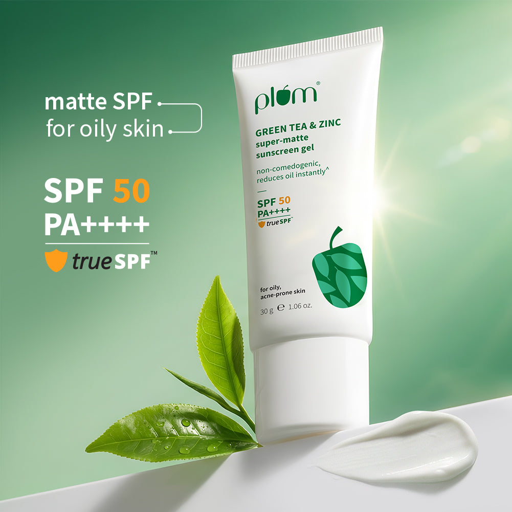 🎁 Green Tea & Zinc Super-Matte SPF 50 Sunscreen Gel for Oily Skin | 30 g