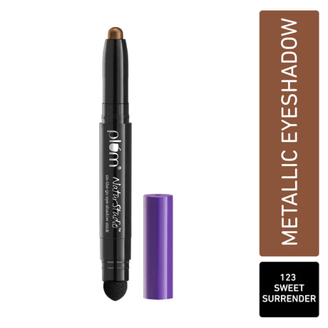 Plum NaturStudio on-the-go Eyeshadow Stick | Waterproof & Crease-proof | Highly Pigmented | With Smudger | Metallic Finish