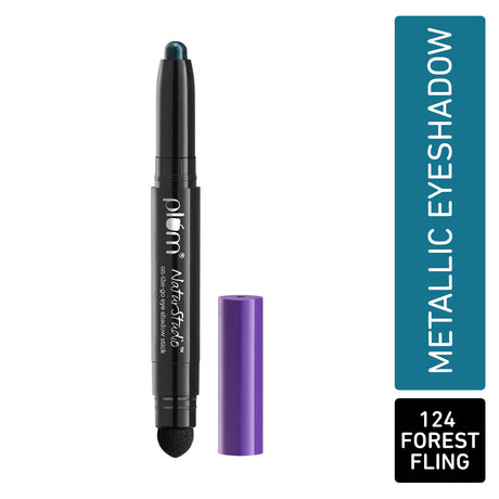 Plum NaturStudio on-the-go Eyeshadow Stick | Waterproof & Crease-proof | Highly Pigmented | With Smudger | Metallic Finish