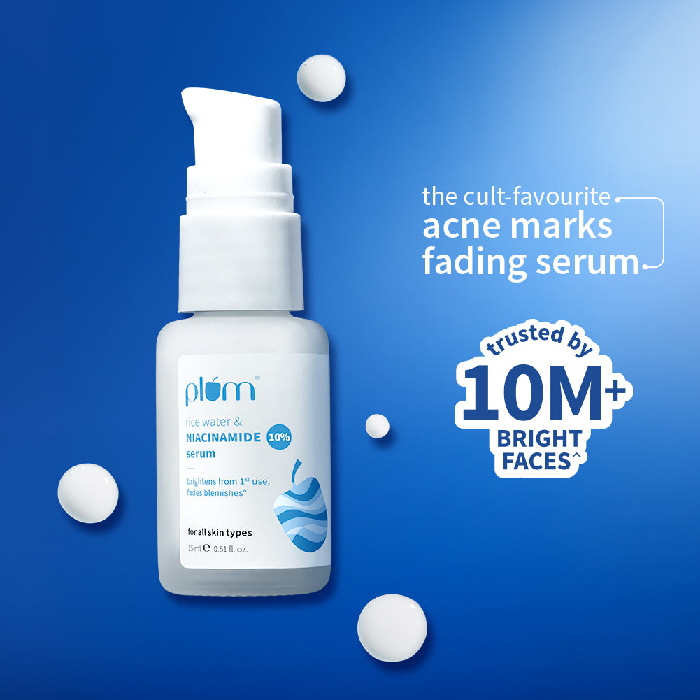 10% Niacinamide & Rice Water Brightening Face Serum For Clear & Bright Skin - 15 ml