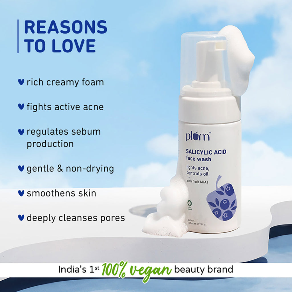 Buy Salicylic Acid Foaming Face Wash For All Skin Types Plum Goodness