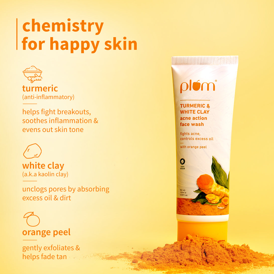 Turmeric & White Clay Acne Action Face Wash