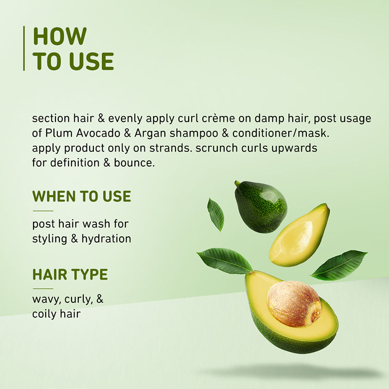 Buy Avocado & Argan Curl Enhancer Cream | Plum Goodness