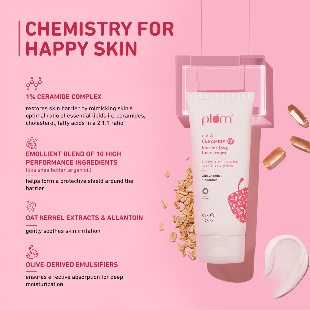 Oat & 1% Ceramide Face Cream For Dry Skin