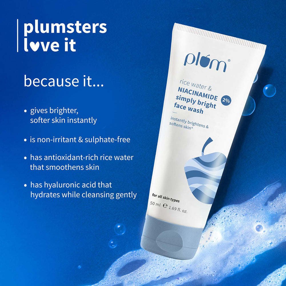 2% Niacinamide & Rice Water Face Wash For Clear & Bright Skin