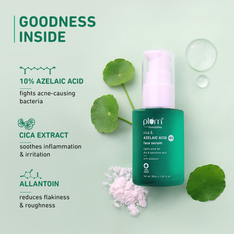 thinkDERMA 10% Azelaic Acid & Cica Face Serum for Dry, Sensitive Skin