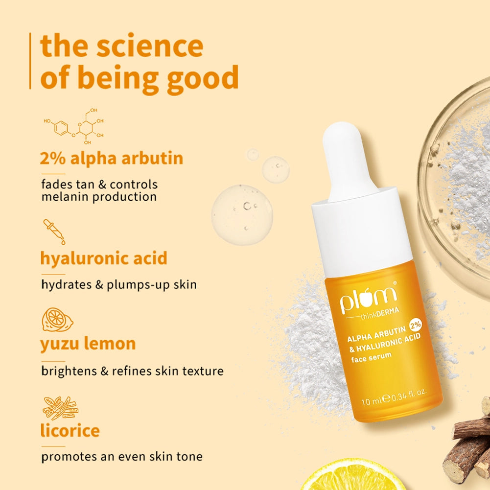 2% Alpha Arbutin & Hyaluronic Acid Tan Fading Face Serum For All Skin Types