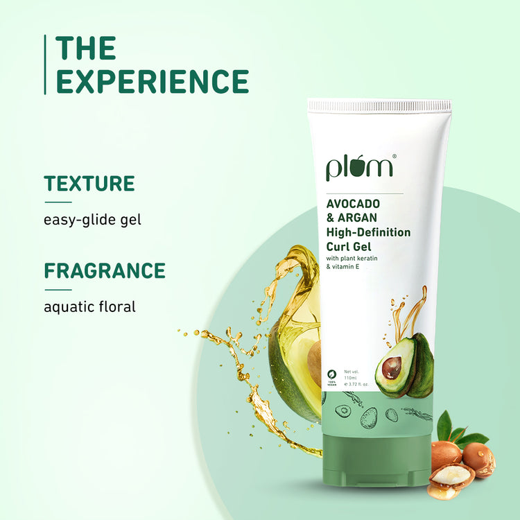 Avocado & Argan High-Definition Curl Gel | Contains Avocado Oil, Argan Oil, Plant Keratin, Pro Vitamin B5 & Vitamin E | For wavy & curly hair