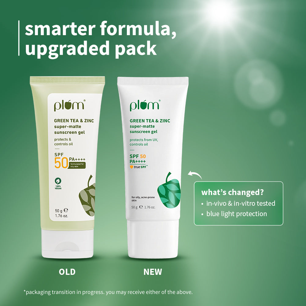 Green Tea & Zinc Super-Matte SPF 50 Sunscreen Gel For Oily & Acne-Prone Skin